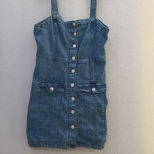 Blue Button Up Denim Dress